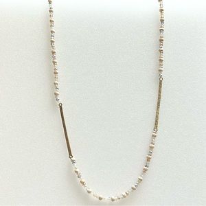 Vintage Beads And Bar Necklace 30” Glass Seed Beads And Acrylic